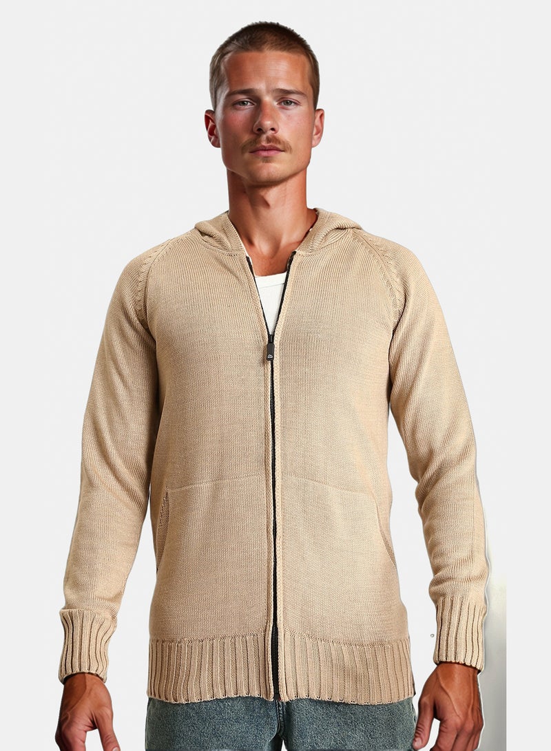 Ravin Men Zip-Up Knit Cardigan - Image 1